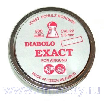Пульки, пули для пневматического оружия (пневматики) JSB Diabolo Jumbo Exact калибра 5.5 мм вес 1,04 г 500 штук в жестяной банке Чехия